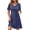 Navy, variant on Fantaslook Short Sleeve Dresses for Women V Neck Summer Midi Dresses Empire Waist Tunic Casual Dress with Pockets