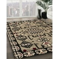 thumbnail image 2 of Ahgly Company Indoor Round Abstract Brown Abstract Area Rugs, 4' Round, 2 of 6