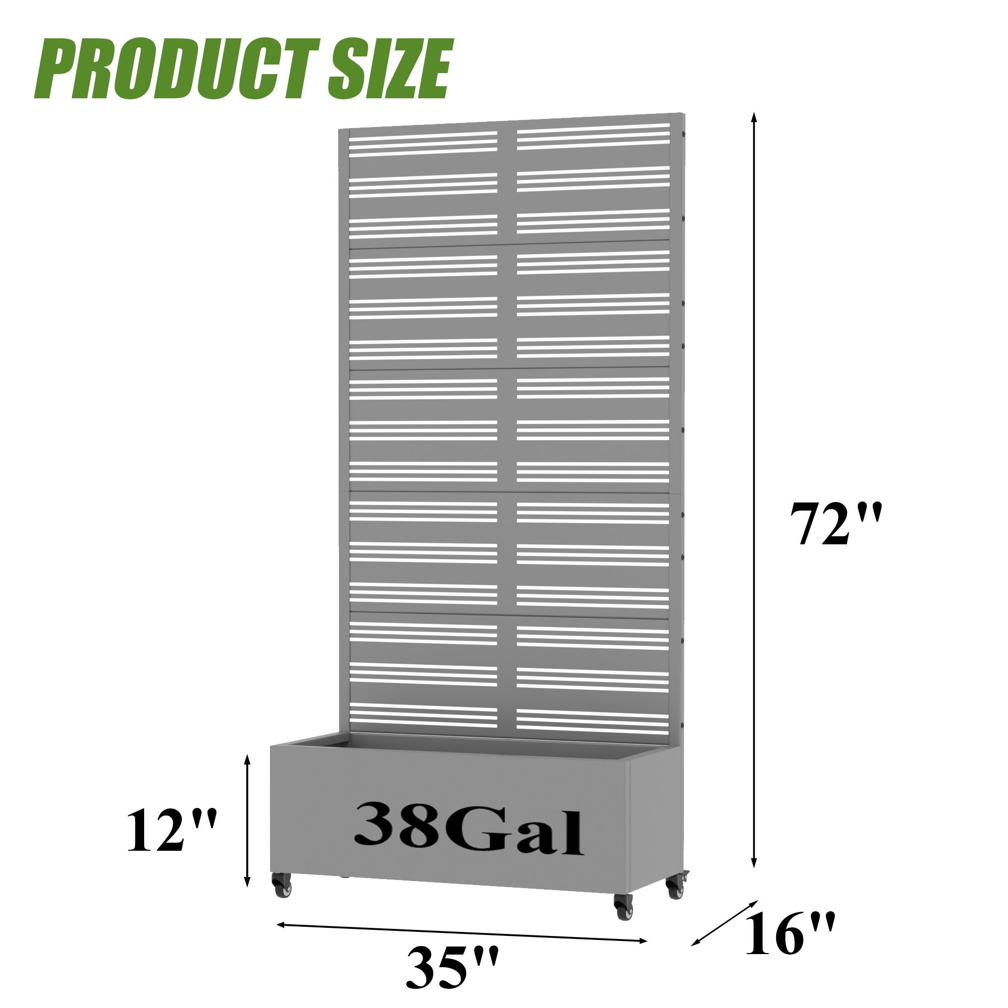 MAYEERTY 72*35in Outdoor Metal Planter Box, Durable Raised Garden Planter, Decorative Patio Planter Box for Balcony, Garden, Backyard