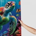 thumbnail image 3 of Orinice  Nautical Green Sea Turtles Beach Colorful Shower Curtain Coralline Fancy Ocean Theme Aesthetics Animal Bathroom Decor Set Machine Washable Waterproof Fabric 69x72, 3 of 7
