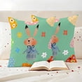 thumbnail image 3 of Easter Bunny Pillow Covers 2 Pack Hand Painted Cute Rabbit Colorful Easter Eggs Floral Green Pillowcase Waterproof Outdoor Throw Pillow Cover for Patio Garden Square Cushion 18”x18”, 3 of 9