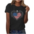 thumbnail image 2 of Xdegoge 4th of July Ornate Flag Heart Graphic T Shirt for Women Short Sleeve Crewneck Patriotic USA Stars and Stripes Summer Casual Loose Graphic Tees Tops, 2 of 6