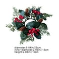 thumbnail image 3 of Christmas Candle Ring Wreath, Artificial Holly Leaves Wreaths with Berries Pinecone, Fake Greenery Garlands for Wedding Backdrop, Arch Wall Decor, 3 of 6