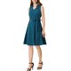 thumbnail image 1 of INSPIRE CHIC Women's Sleeveless V Neck Summer Midi Button Front Dress Lake Blue M, 1 of 6