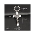 thumbnail image 2 of 1pc Stainless Steel Cross Shaped Keychain With Various Styles, Promotional Gift For Oneself, Friends, Classmates And Family Members, 2 of 5