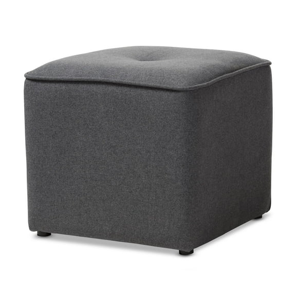 Corinne Modern and Contemporary Fabric Upholstered Ottoman Gray