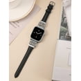 thumbnail image 5 of TOYOUTHS Leather Band Compatible with Apple Watch Bands 38/40/41/42/44/45/49mm Women, Slim Leather Strap with Designer Dressy Interlock Buckle for iWatch Series 9/8/7/6/5/SE/4/3/2/1 Ultra/Ultra 2, 5 of 7