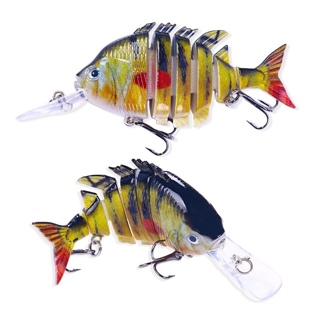 HENGJIA Fishing Lures 8pcs Multi Jointed Fish Fishing Kits Slow Sinking Lifelike Swimbait Freshwater and Saltwater for Trout Bass Lures