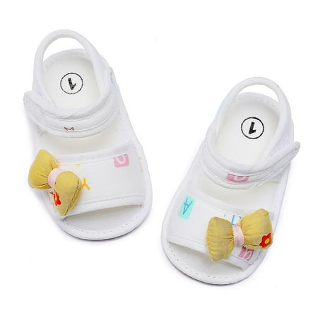 

Cathalem Baby Water Girls Bowknot Open Toe Cartoon Prints Shoes First Walkers Shoes Summer Kids Slides Sandals Girls Yellow 0 Months
