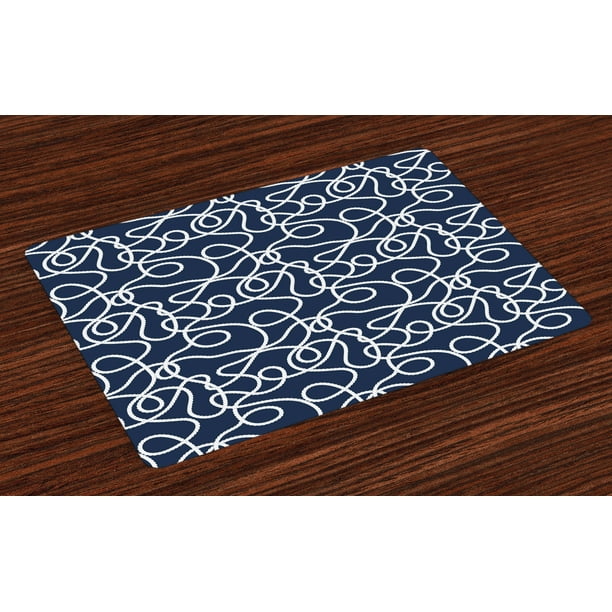 Navy Placemats Set of 4 Under the Sea Atlantic Ocean Inspired Tangled