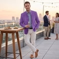 thumbnail image 6 of Domuza Mens Suede Blazer Jacket Faux Leather Retro Casual Single Breasted Suit Jackets Fall Winter Fashion Stand Collar Sport Coat with Pockets, 6 of 6