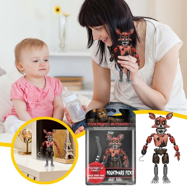 Figuras de FNAF de 6" Chica Freddy Bonnie Foxy Bear Five Five Nights Figura de acción de juguete (Nightmare Foxy)