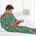 thumbnail image 6 of Naloa Turtles Men’s Pajamas Set - Long Sleeve Button Down Sleep Shirt and Pajama Bottoms Sleepwear Set-Medium, 6 of 7