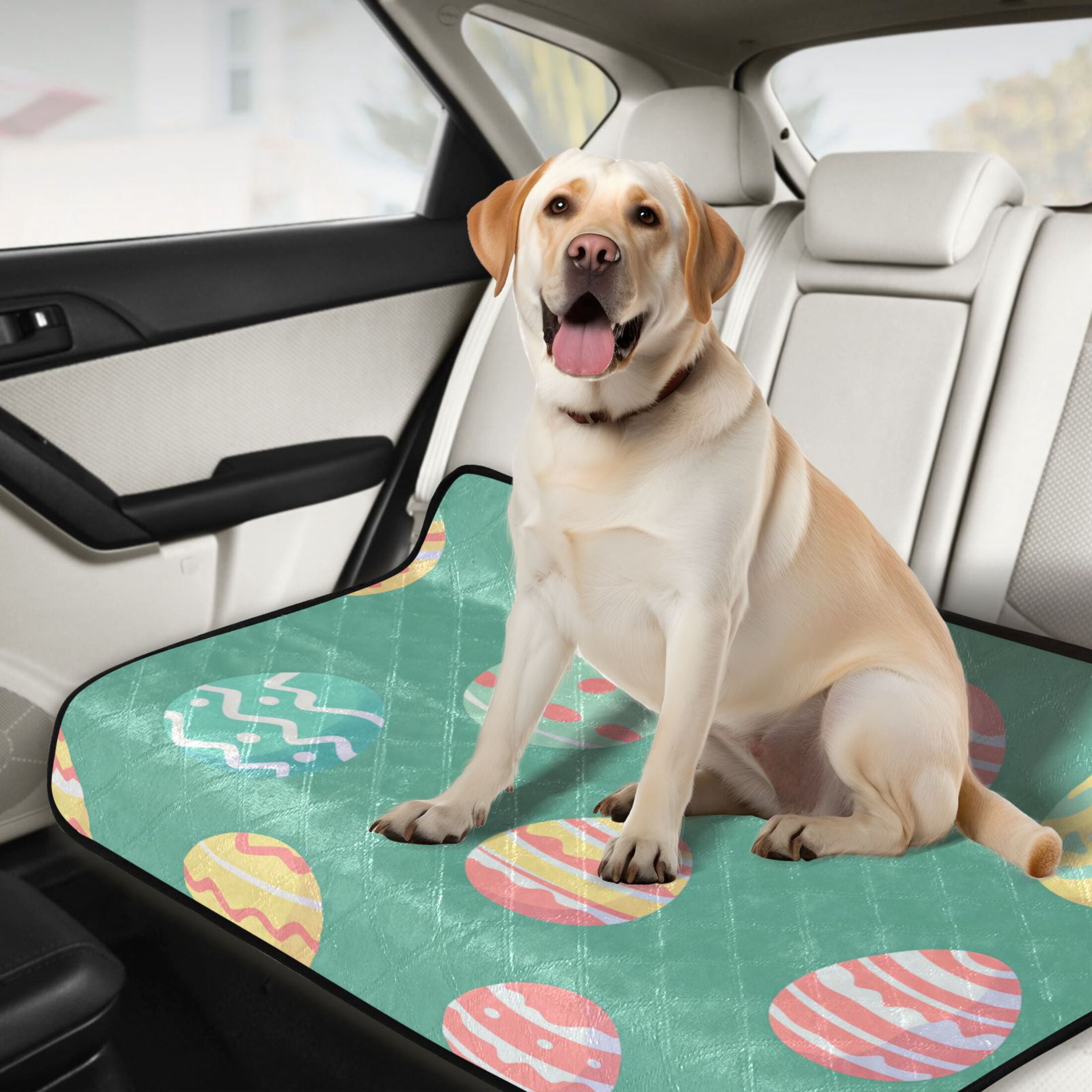 Qxltty A Pattern Of Colorful Easter Eggs Cat litter Pads Pet Set of 3 Diaper Mats Center Anti-leakage Layer Absorbent Soft and Comfortable