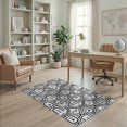 thumbnail image 2 of ODIKA 4'x6' Black White Geometric Medallion Washable Area Rug Bold Contemporary Abstract Motif Design Stain Resistant, Low Pile, Easy Care for Dorm Room, Small Living, 2 of 6