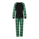 thumbnail image 5 of Pijamas navideños familiares a juego, camisetas de manga larga con estampado de elfos y letras + pantalones a cuadros. Pijama que brilla en la oscuridad., 5 of 9