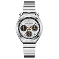 thumbnail image 1 of Multi-Function Quartz Chronograph Watch for Women, Luminous Silver Gold Bullhead Design, Casual Date Bracelet Style, 1 of 5