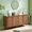 walnut 2pcs, variant on LEFHDA 31.5" Fluted Sideboard Buffet Cabinet with 2 Doors & Adjustable Shelves, Mid-Century Modern Wood Storage Cabinet with Arched Profile for Dining Room, Kitchen, Living Room, Hallway