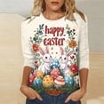 thumbnail image 5 of Yxbdin Happy Easter T Shirts for Women Plus Size Bunny Graphic Tee Funny Casual Crew Neck Clothes Easter Eggs Tops for Holiday White XXXXXL, 5 of 6