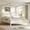 Creamy White, variant on MODERNLUXE Queen Size Platform Bed, Canopy Wood Bed with Four Poster, Walnut