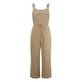 thumbnail image 5 of Women Casual Wide Leg Jumpsuits Summer Loose Fit Sleeveless Jumpsuit With Pockets Olive Linen Pants Tight Romper plus Size Rompers for Women Long Sleeve Wide Leg Jumpsuit Mono Women Romper Pant Suit, 5 of 6