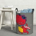 thumbnail image 5 of Goofa Dinosaur Super Hero Cartoon Printed Circular Hamper,Laundry Basket with Handles,Storage Baskets Foldable,Large Capacity Laundry Hamper-Small, 5 of 8