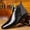 Black, variant on Men's Crocodile Pattern Slip-On Low Heel Boots, Stylish Comfortable Casual Ankle Shoes for Commuting, Travel, Daily Wear, and Holiday Gift Giving