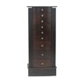 thumbnail image 3 of Kepooman Jewelry Armoire Storage Chest Necklace with Inside Makeup Mirror, Rear Storage Shelves, Walnut, 3 of 10