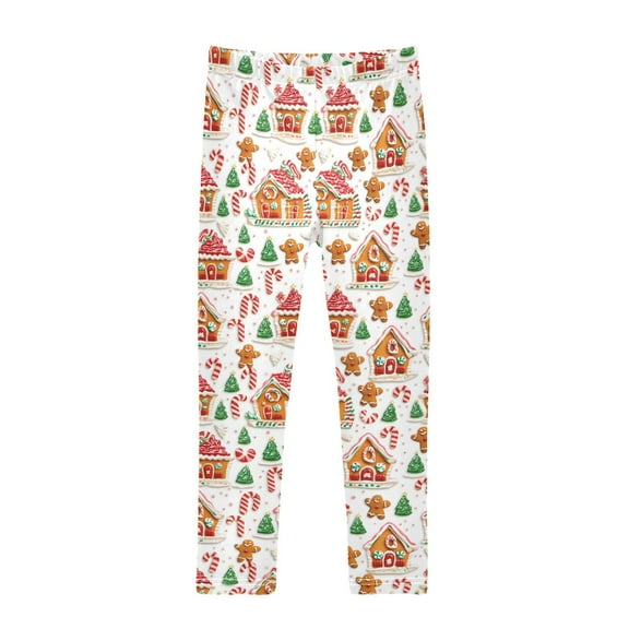joogoo Girls' Leggings Gingerbread Christmas Yoga Pants 6T