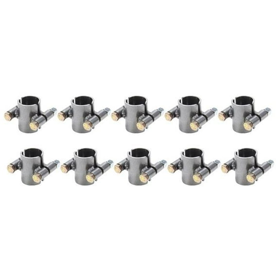 Allstar Performance ALL14481-10 Tube Clamp - 2-Bolt - 1-1/4 in ID - 2 in Wide - Steel - Natural - Set of 10