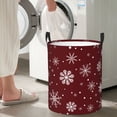 thumbnail image 5 of Sikiie Romantic white snowflakes Print Round Dirty Clothes Basket, Waterproof Standing Foldable Storage Basket, for Laundry Room, Bedroom, Bathroom Storage-Medium, 5 of 6