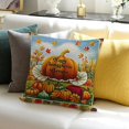 thumbnail image 3 of BANET Thanksgiving Throw Pillow Cushion Cover, with Pilgrims Hat Celebratory Phrase and , Decorative Square Accent Pillow Case 18x18in, 3 of 5