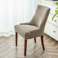 thumbnail image 7 of Armless Wingback Stretch Chair Slipcover,Sloping Armchair Covers Removable Washable Anti-Dust Spandex Jacquard Side Chair Slipcover for Dining Living Room Banquet Hotel-2-Khaki, 7 of 7