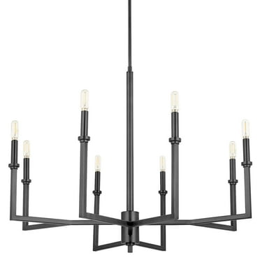 Quorum International 6174-8 Merrick 8 Light 32" Wide Candle Style Chandelier - Black