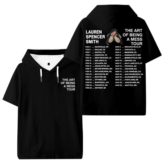 Lauren Spencer Smith The Art Of Being A Mess Tour Hooded T-shirt Short Sleeve Tee Men Women Streetwear Tops