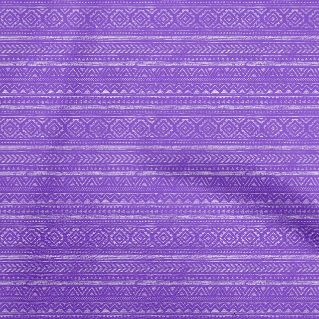 oneOone Tissu Polyester Spandex Violet Matériel de Robe Tribale Tissu Imprimé Tissu au Mètre 56 Pouces de Large