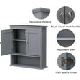 thumbnail image 2 of Spirich Wood Wall Mounted Bathroom Cabinet with Doors and Adjustable Shelves, Gray, 2 of 7