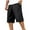 Black, variant on YYDGH Mens Below Knee 3/4 Long Cargo Shorts Elastic Waist Cotton Summer Casual Twill Capri Pant