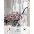 thumbnail image 6 of Sheer Curtains 96 Inches Long, Floral Animal Semi Sheer Curtains Light Filtering Window Treatment, Grey Country Vintage Farm Cow Flowers Privacy Voile Drapes for Living Room Bedroom 52x96 Inch, 6 of 7