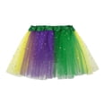 thumbnail image 6 of Byoo Toddler Girl Glitter Tulle Tutu Skirt Block Color Elastic High Waist Skirts Elegant Soft Daily Skirt for Kids, 6 of 7