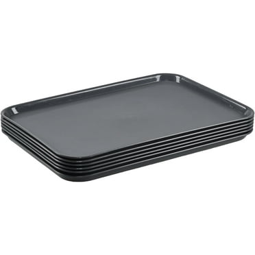 6 Packs Extra Large Rectangle Plastic Trays, 25.3" L x 17.65" W, Multi Use  Drip, Boot, Shoes Mat Tray, Gray