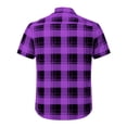 thumbnail image 5 of hlysgo Mens Plaid Button Down Shirts Short Sleeve Casual Summer Shirt Wrinkle Free Business Officewear Dress Shirts Purple,M, 5 of 5