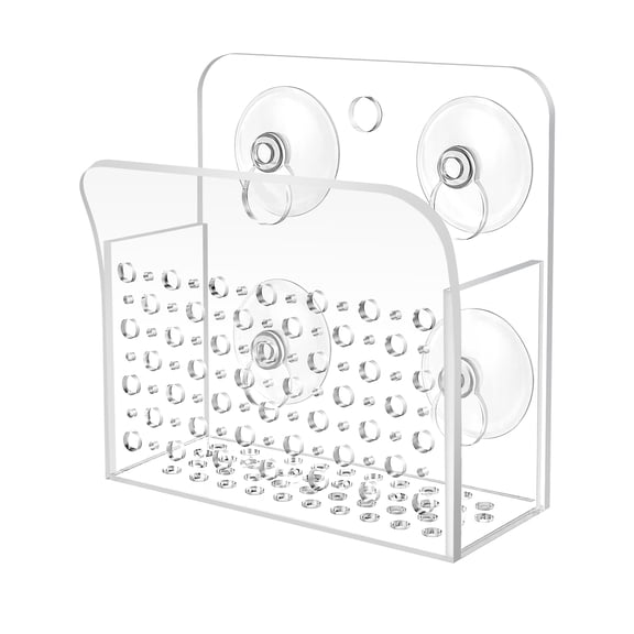 NiHome Clear Acrylic Shower Steamer Holder, Suction Cup Shower Steamer Tray Shower Steamer Holder with Drainage Holes, Fits Smooth Surfaces, Glass Walls with Suction Cups & Self-Adhesive Tape