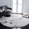 thumbnail image 3 of SAFAVIEH Cyrus Tendrils Abstract Shag Area Rug, Gray/Beige, 6'7" x 6'7" Round, 3 of 11