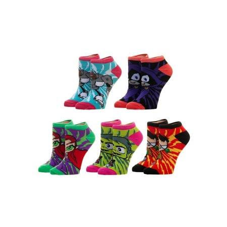 Teen Titans Go Womens 5 Pack Ankle Sock Set