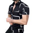 thumbnail image 1 of Lefu Chemise Boutonnée pour Hommes Manches Courtes Décontractée Hawaïenne Mode, 1 of 9
