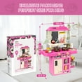 thumbnail image 7 of Wisairt Play Kitchen Set for Kids, 2.1FT Toy Play Kitchen w/ Realistic Lights Sounds Simulation Spray for Toddlers Girls Boys Gift 42Pcs - Small (Pink 18x8.6x24.8in), 7 of 7