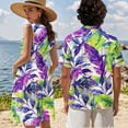 thumbnail image 4 of Yuyamidu His and Hers Matching Outfits Womens Hawaiian Dresses Summer Shirts for Men Casual Button Up Shirt Men and Women Matching Outfits Flowy Tiered Beach Vacation Dress Size S, 4 of 6