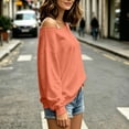 thumbnail image 6 of Auralook Womens Off the Shoulder Tops Sweatshirts Lightweight Oversized Pullovers Long Sleeve Loose Fit Tunic Tops, 6 of 9