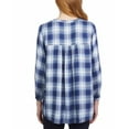 thumbnail image 4 of Wrangler Womens Blouse Plaid 3/4 Sleeves Lightweight Elastic Cuffs, 4 of 7